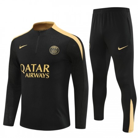 Tréninkový Mikina Paris Saint-Germain Čtvrt Zip Černá 2024-25
